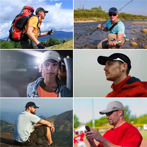 Vista 6 de GADIEMKENSD Gorra deportiva transpirable reflectante sin estructurar para hombres y mujeres