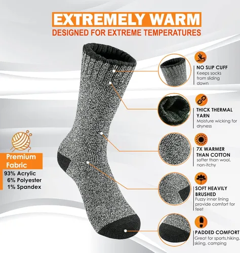 Vista 3 de TSSPLUS 9 pares de botas de trabajo de algodón para hombre térmicas cálidas resistentes para invierno 9-13 EE UU 9 pares