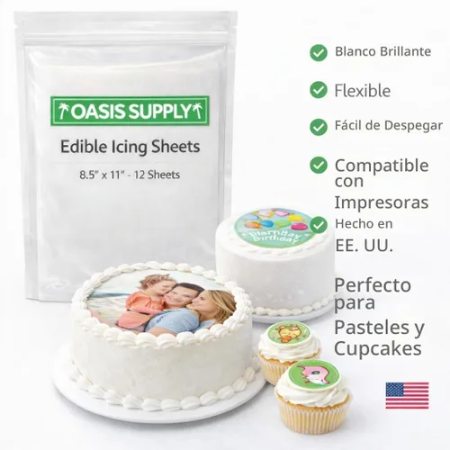 Vista 7 de Oasis Supply, Hojas de glaseado ultra flexibles, blanco, papel de 8.5 x 11 pulgadas, 12