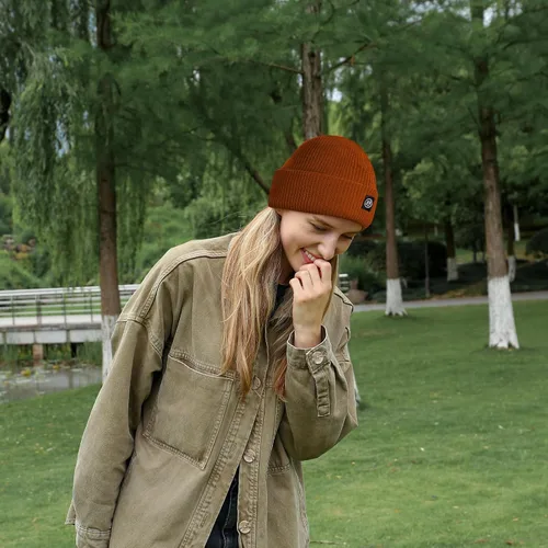 Vista 5 de Gorro para hombre con gorro de invierno con sonrisa, unisex, de punto, suave, cálido, con puños