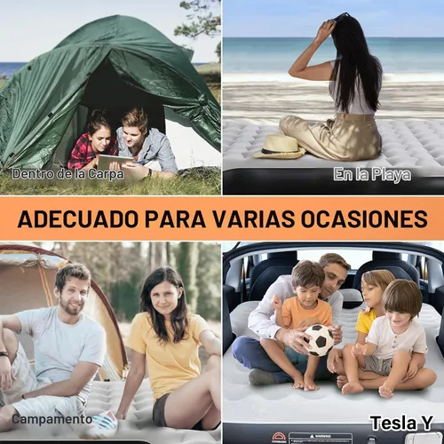 Vista 7 de Coverado Colchón de Aire para Coche Tesla Modelo Y, Almohadilla de Dormir Autoinflable para Coche con Bomba de Aire Inalámbrica, Colchón Tesla