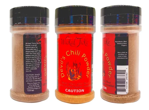 Vista 4 de Ghost Pepper Chili Powder Hot Spice Seasoning Wicked Tickle Devil Chili Powder