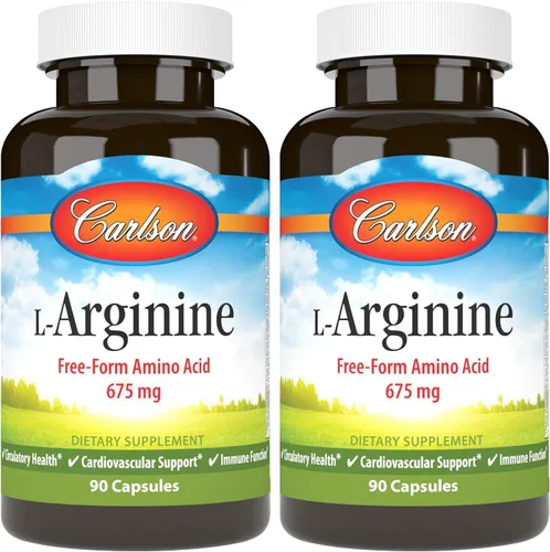 Vista 8 de Carlson L-Arginina, 1350 mg, Salud Circulatoria, 90 Cápsulas