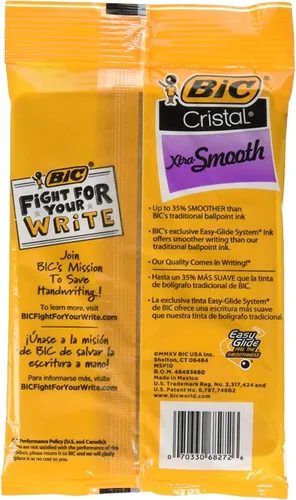 Vista 2 de BIC 751766084321 Cristal Xtra - Bolígrafos de punta media color azul, paquete de 20