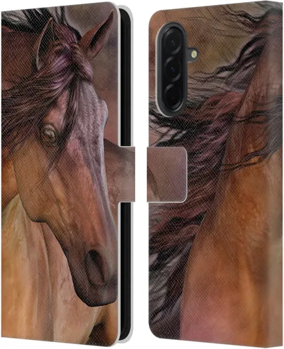 Vista 7 de Head Case Designs Officially Licensed Laurie Prindle A Morgan Christmas Western Stallion Leather Wallet Case Compatible with Samsung Galaxy A07 4G