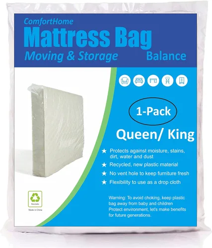 Vista 10 de ComfortHome Bolsa de colchón para mudanza y almacenamiento, se adapta a colchones de tamaño Queen y King, paquete de 1