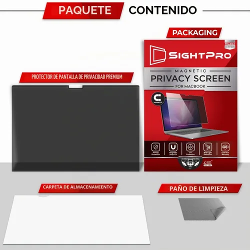 Vista 5 de SightPro Pantalla magnética de privacidad para MacBook Neo de 13 pulgadas (2026, A18 Pro), protector y protector de filtro de privacidad extraíble
