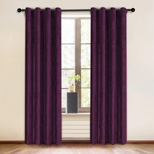 Vista 17 de KEMCO Panel de cortina opaca de felpilla de doble cara para sala de estar, dormitorio, dormitorio, sala de estar, oficina, con aislamiento térmico