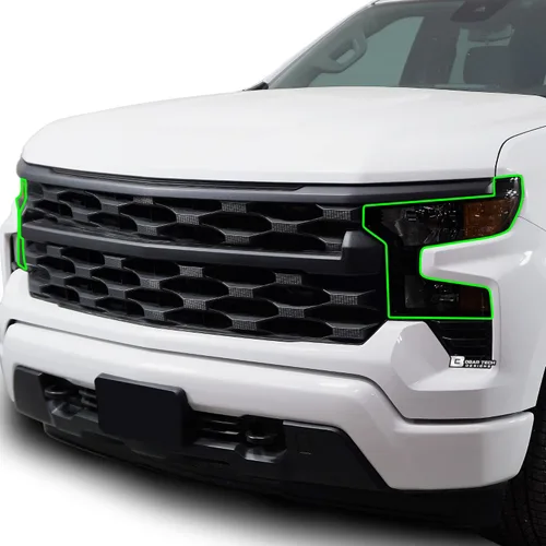 Vista 9 de BOGAR TECH DESIGNS Kit completo de tinte de luz para faros delanteros compatible con Chevy Silverado 2022-2025, humo oscuro