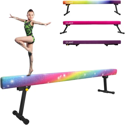 Vista 8 de GLANT - Viga de equilibrio ultrasimple ajustable y plegable de 8 pies, equipo de gimnasia de suela de piso alto y bajo, sin necesidad