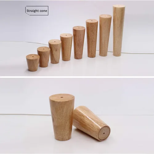 Vista 8 de Patas de madera maciza de roble barniz, patas rectas, patas de mesa de café, 2.4 – 27.6 in, para tocador, armario, con placa de montaje, tornillos