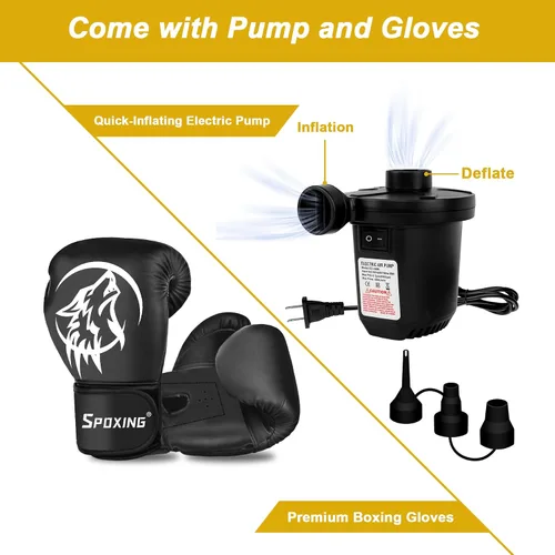 Vista 7 de Freestanding Punching Bag for Adult Teens, 70" Heavy Punching Bag with Boxing Gloves and Electric Air Pump for Beginners Kickboxing Training MMA