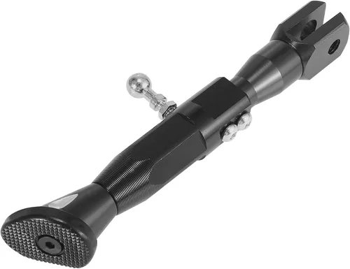 Vista 4 de Motoforti - Soporte lateral ajustable universal para motocicleta, soporte de patada, CNC de aleación de aluminio negro, 1 juego
