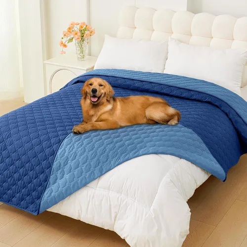 Vista 38 de Smiry Funda impermeable para cama de perro, manta reversible para mascotas para sofá Manta suave lavable para perro, funda a prueba de fugas