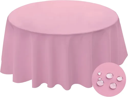 Vista 16 de BYDOLL Mantel redondo de 48 pulgadas para la parte superior de un máximo de 38 pulgadas de diámetro, color beige, lavable, al aire libre, resistente