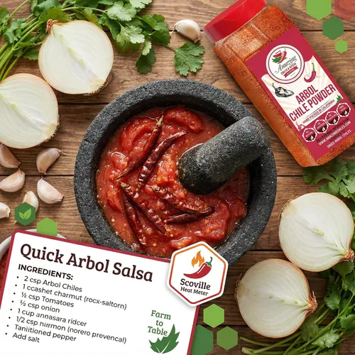 Vista 2 de Chile de Arbol - Chile rojo seco en polvo, 1 libra (16 onzas), pimientos molidos para auténtica cocina mexicana por Amazing Chiles & Spices