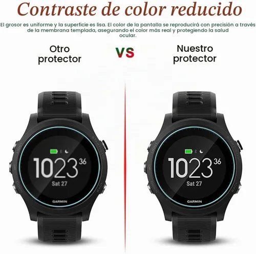 Vista 6 de Diruite Paquete de 4 protectores de pantalla para Garmin Forerunner 935, película protectora de pantalla de vidrio templado ultrafino de dureza 2.5D
