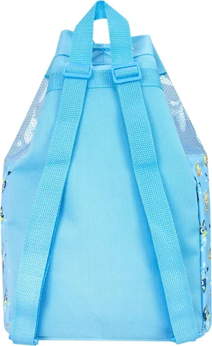 Vista 4 de Bluey Bolsa de natación para niños, mochila con cordón de natación para niños o niñas, color azul, Azul, Mochilas Tradicionales