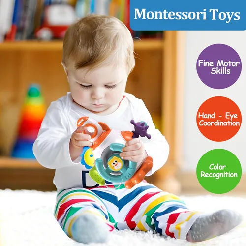 Vista 2 de Juguetes Sensoriales Montessori para Niños Pequeños de 1-3 - Actividades de Viaje Cubo de Tablero Ocupado - Regalos para Bebés de 6 9 12 18 Meses 1