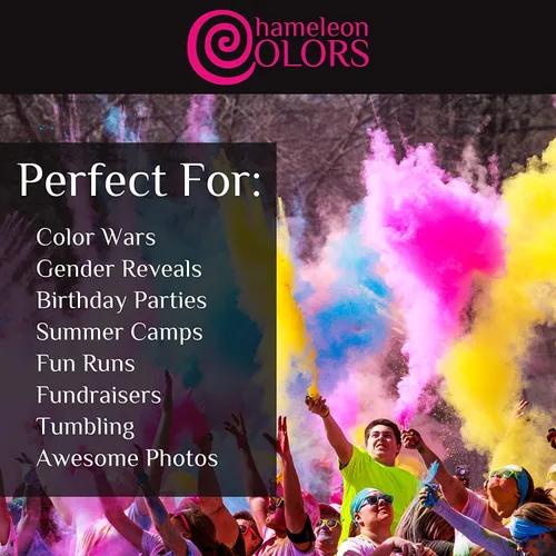 Vista 8 de Chameleon Colors Polvo de color de 25 libras, 1 paquete, color aguamarina vibrante, para 15-20 personas, apto para niños, no tóxico y sin gluten