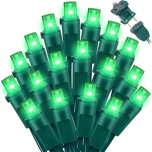 Vista 12 de LAMPHOME 100 unidades de rojo y verde - Tira de luces - 21.6 pies de luces LED de Navidad, mini luces LED para decoración de interiores, exteriores