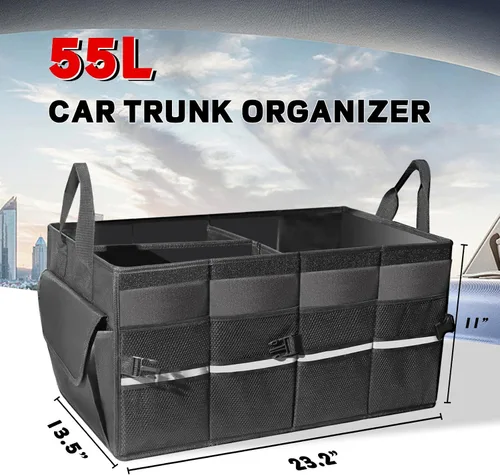 Vista 2 de Organizador de automóvil, organizador de maletero para SUV, accesorios de automóvil impermeables para mujeres y hombres, organizador de maletero
