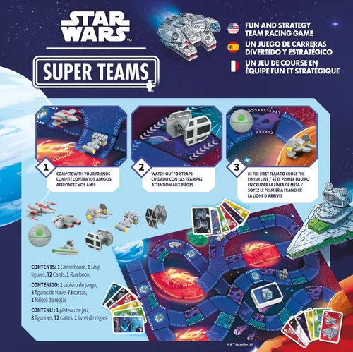 Vista 2 de Juego de mesa Star Wars Super Teams - Carrera de estrategia rápida a través de la galaxia, divertido para familias, niños y adultos, a partir de 7