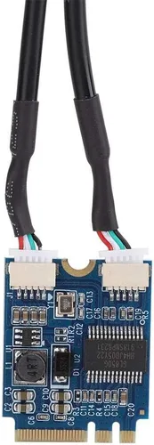 Vista 6 de M.2 NGFF a tarjeta elevadora USB, llave A-E a doble puerto USB2.0 tarjeta de expansión de interfaz, adaptador de cable, fácil de instalar y cómodo