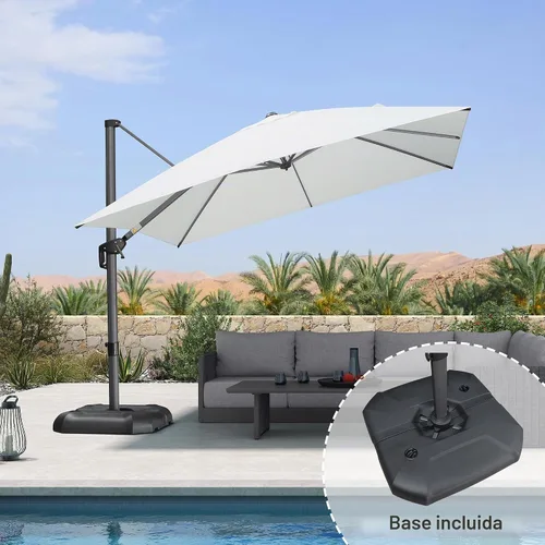 Vista 446 de PURPLE LEAF Paraguas al aire libre con base 8' x 8' protección solar verde Manzana Verde (Apple Green)