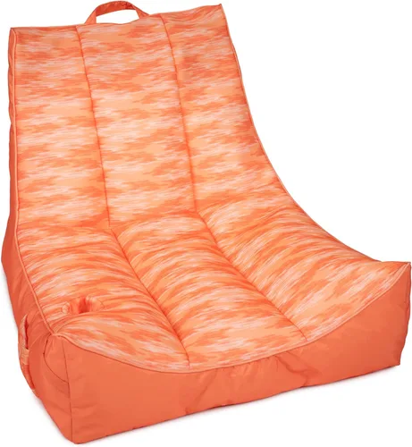 Vista 11 de Big Joe flotador Captain's Caddie sin necesidad de inflar para piscina con portavasos, hibisco tropical y aqua de doble lado con malla, tela