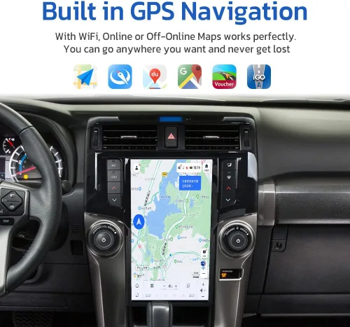 Vista 4 de aoonav 13.6 pulgadas Android 13 Car Stereo Radio Actualización para Toyota 4Runner 2009-2018 Reproductor de video multimedia navegación GPS 1080P