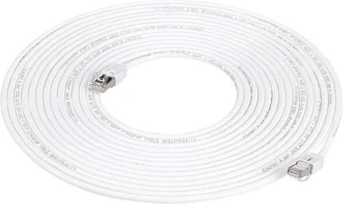 Vista 5 de Amazon Basics - Cable de conexión Ethernet RJ45 Cat 7, 10 Gpbs de alta velocidad, 600 MHz, con doble blindaje, 1,5 m, blanco