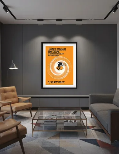 Vista 7 de Alfred Hitchcock’s Vertigo - Starring James Stewart and Kim Novak - Vintage Film Movie Poster by Saul Bass c.1958 - Master Art Print (Unframed) 6in