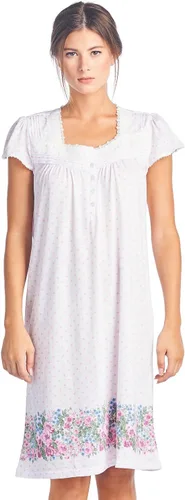 Vista 7 de Casual Nights Camisón de encaje floral con mangas casquillo para mujer