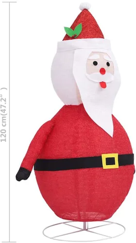 Vista 3 de vidaXL Figura decorativa de Papá Noel de Navidad, tela de lujo LED, varios tamaños