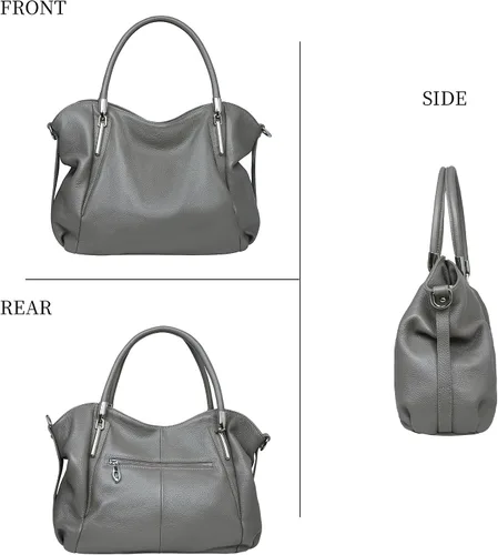 Vista 5 de HESHE Bolsos de cuero para mujer, bolsos de diseñador Hobo, bandolera, bolso de hombro, bolso de mano de trabajo