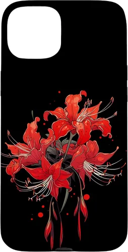 Vista 9 de iPhone 16 Red Spider Lily Funda de anime de manga estética japonesa japonesa
