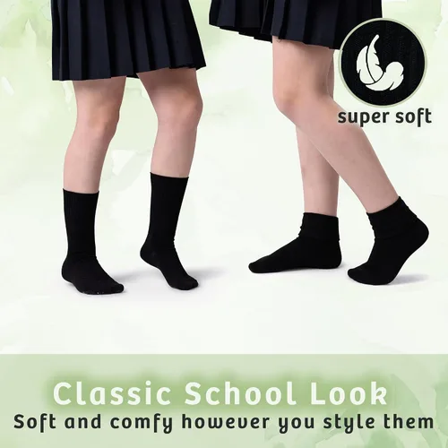 Vista 5 de Silky Toes Calcetines sin costuras de bambú para niñas, 3 o 6 unidades, para uniforme escolar