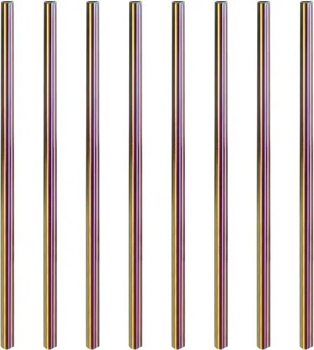 Vista 17 de uxcell 16 popotes de metal reutilizables, 8.5 pulgadas, con forma de corazón, popote de acero inoxidable para beber batido, bebidas frías, bebidas