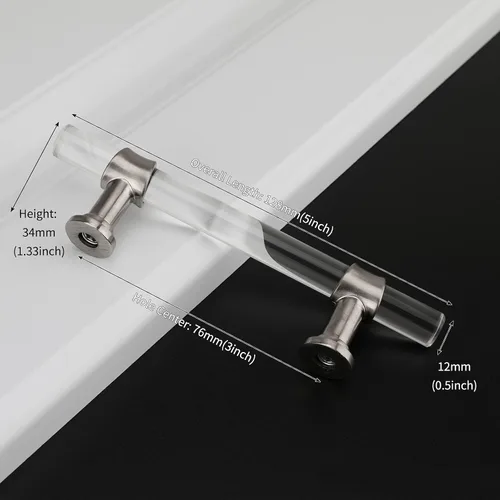 Vista 12 de Goldenwarm Paquete de 10 Pomos Dorados para Gabinete de Acrílico, Pomos para Cajones Decorativos de Acrílico Transparente en Forma de T, Herrajes