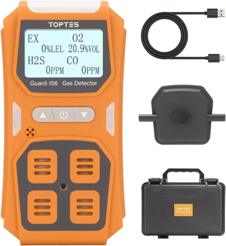 Vista 8 de Guard-156 - Detector de gas múltiple para H2S, CO, LEL y O2, modos de alarma triple (visual, vibración, sonido), respuesta rápida de 0.5s, diseño a