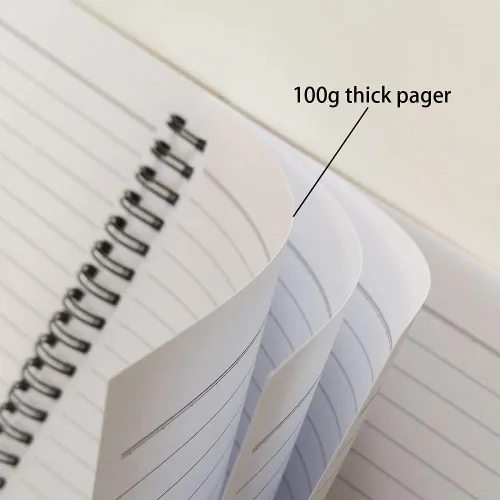 Vista 5 de YUREE - Cuaderno en espiral A5 rayado, papel grueso de 100 gsm y cubierta dura de papel kraft, 60 hojas (120 páginas), 8.35 x 5.9 pulgadas, azul
