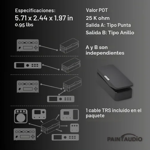 Vista 7 de Paint Audio Interruptor de pie Capitán Dual Salidas Pedal de expresión Multi-efectos Compatible para conexión punta/anillo