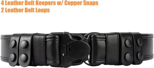 Vista 6 de TACNEX Cinturón de servicio de 2" con forro de gancho 4 sujetadores Cinturón interior reversible de 1.5" para Policía Aplicación de la Ley Seguridad