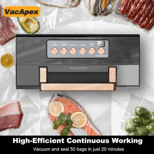 Vista 4 de Máquina selladora al vacío de alimentos de precisión 5.0, Máquina selladora al vacío completamente automática comercial, potente sistema de sellado