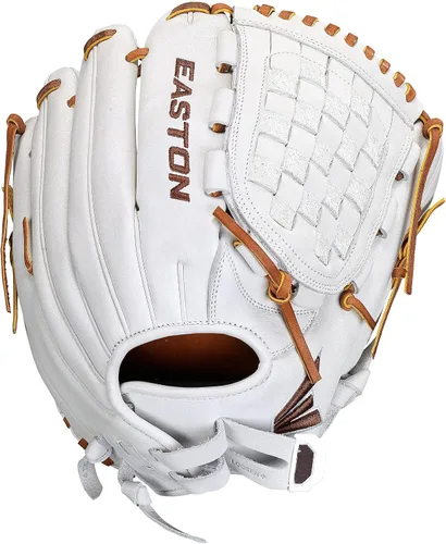 Vista 14 de Easton Professional Collection Fastpitch Softball Glove Bronceado/Negro Web de barra doble de poste único
