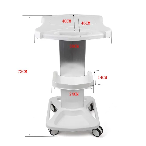Vista 6 de Soporte de carro de aleación de aluminio montado para máquinas de cavitación ultrasónica RF Salon Spa Belleza Tatuaje Rolling Cart Tray USA Stock