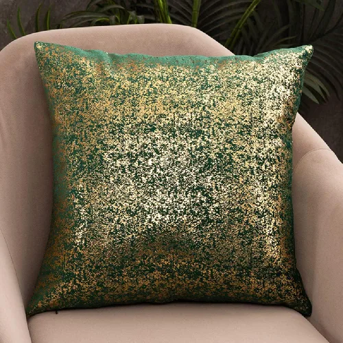Vista 17 de Deeprove Funda de almohada oblonga de 12 x 20 pulgadas, estampado metálico de ambos lados con lámina dorada brillante, decoración de terciopelo Beige