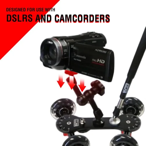 Vista 3 de Vidpro SK-22 Carrito Profesional para Patinaje - Deslizador Rodante para Cámaras DSLR y Videocámaras Ideal para Tomas a Bajo Nivel y Paneo
