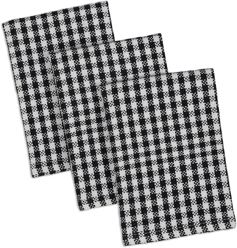 Vista 7 de DII French Check Kitchen Collection - Juego de 6 paños decorativos de algodón de gran tamaño, color negro, 6 piezas